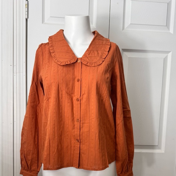 Lost + Wander Button-Down Shirt Autumn Vides Color Rust Size XS, NWT - Picture 15 of 16